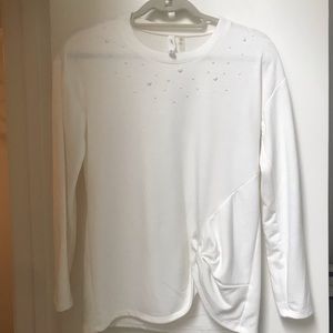 NY collection white pearl sweater